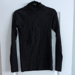 Lululemon Black Long Sleeve Top Quarter-Zip Sweater